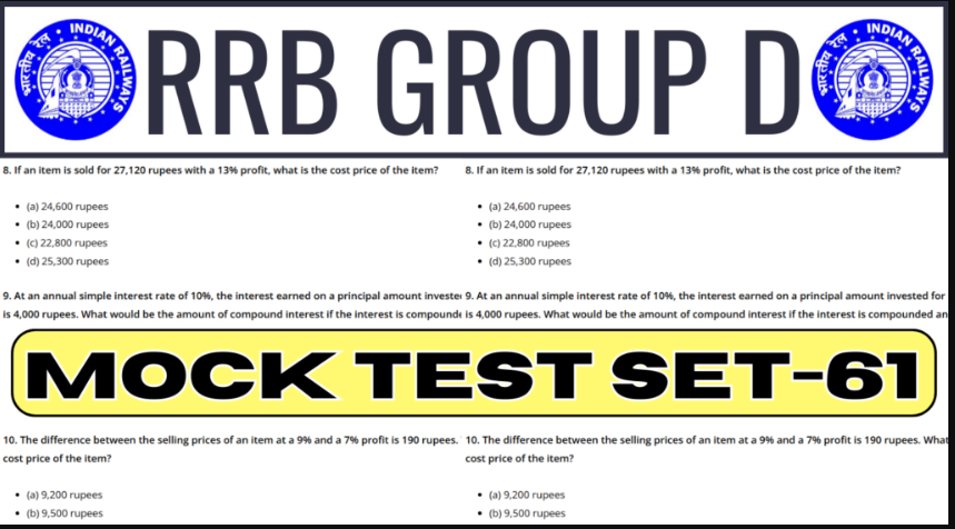 RRB Group D 2025 Mock Test SET-61