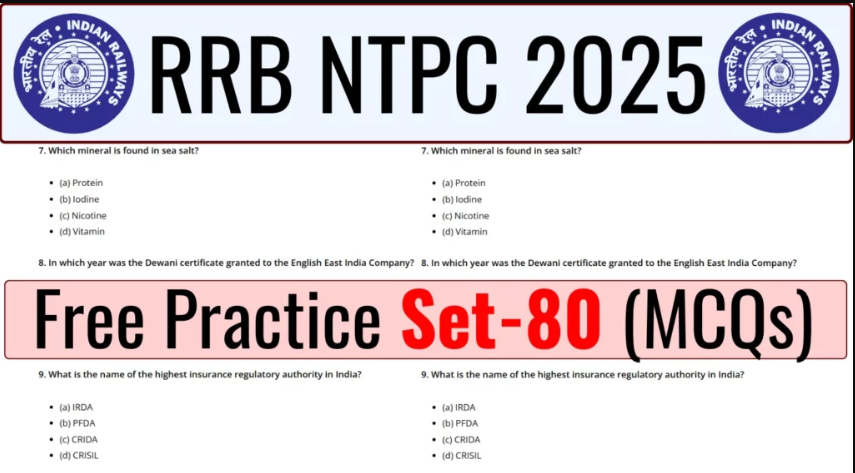 RRB NTPC 2025 Free Mock Test Set-80